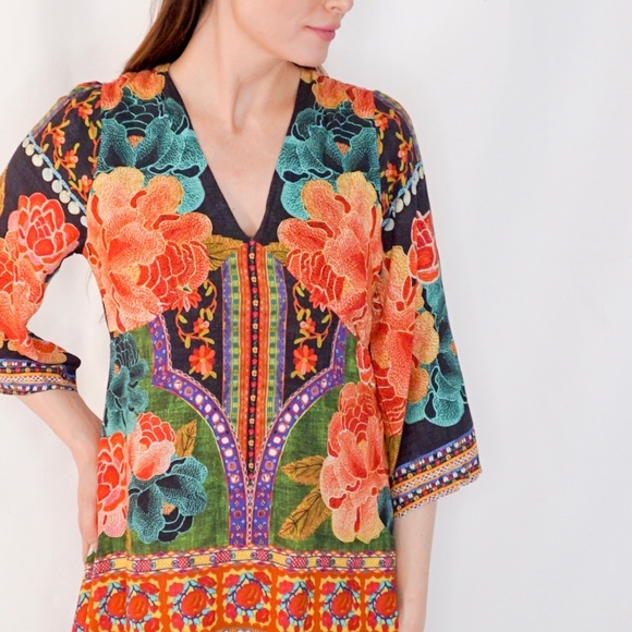 FARM RIO ANTHRO Floral Print Dress NWT 0728 - Picture 2 of 8